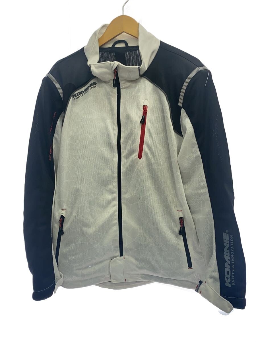 【中古】KOMINE◆プロテクター入りジャケット/XL/WHT襟汚れ/ロゴ剥がれ有【スポーツ】