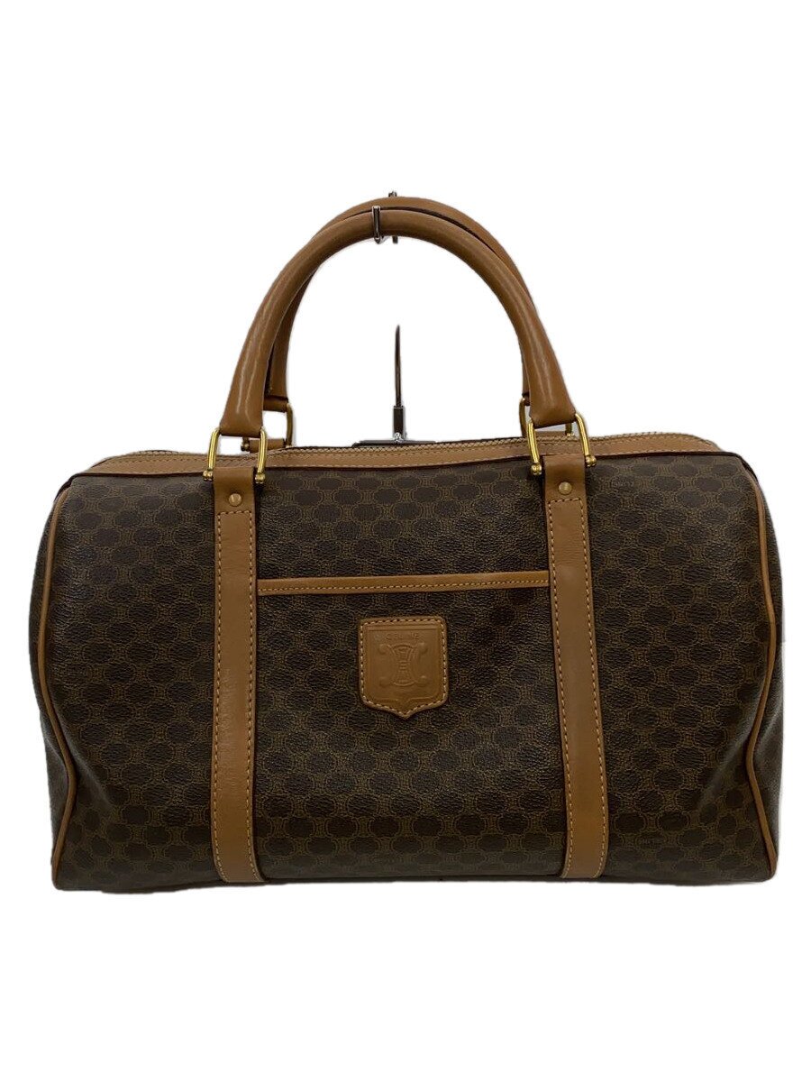 【中古】CELINE◆ボストンバッグ/PVC/BRW/総柄/マカダム【御徒面子】