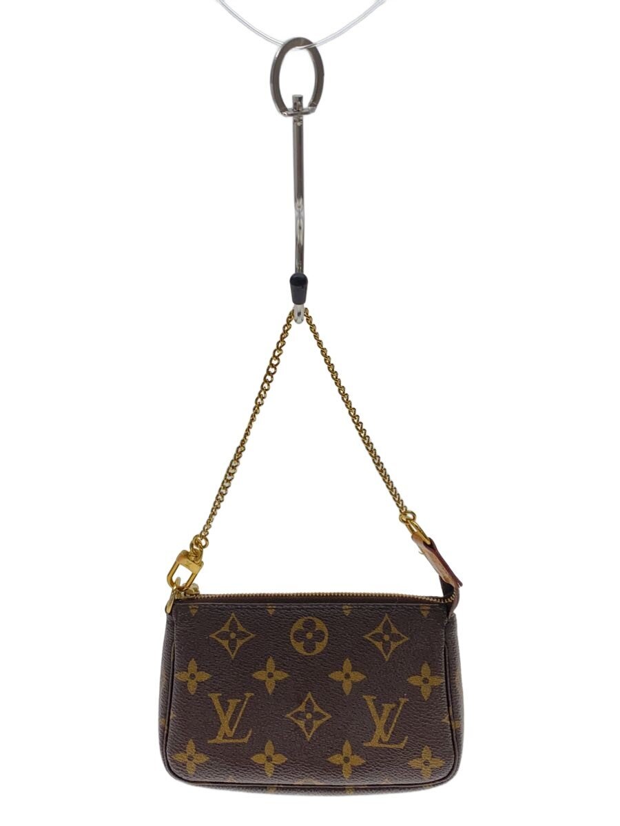 【中古】LOUIS VUITTON◆ミニ・ポシェット・アクセソワール_モノグラム・帆布/PVC/BRW【御徒面子】