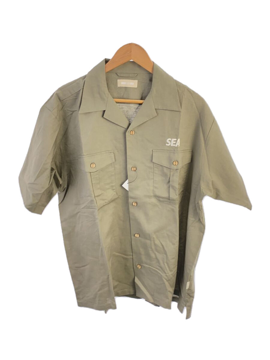 【中古】WIND AND SEA◆Double Pocket Linen Shirt/半袖プルオーバー/L/綿織物/カーキ//【メンズウェア】