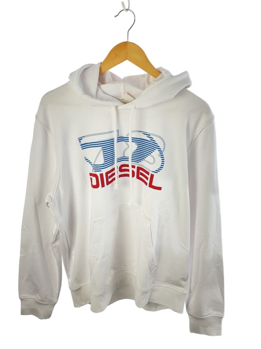 【中古】DIESEL◆パーカー/XL/綿織物/WHT/刷り上げる//【メンズウェア】