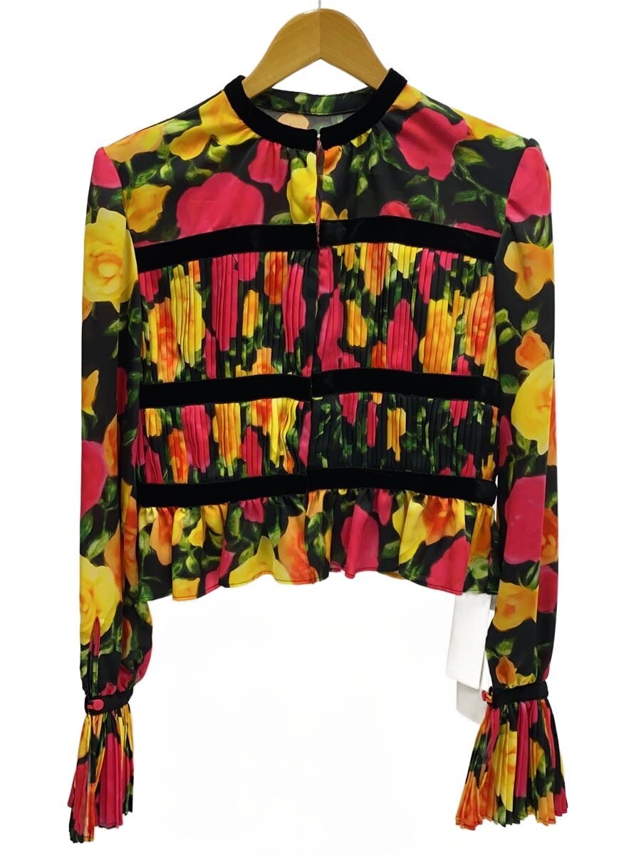 【中古】FETICO◆FLORAL PRINT SATIN PLEATED BLOUSE/トップ/1/ポリエステル/マルチ色合い//【レディースお召しもの】