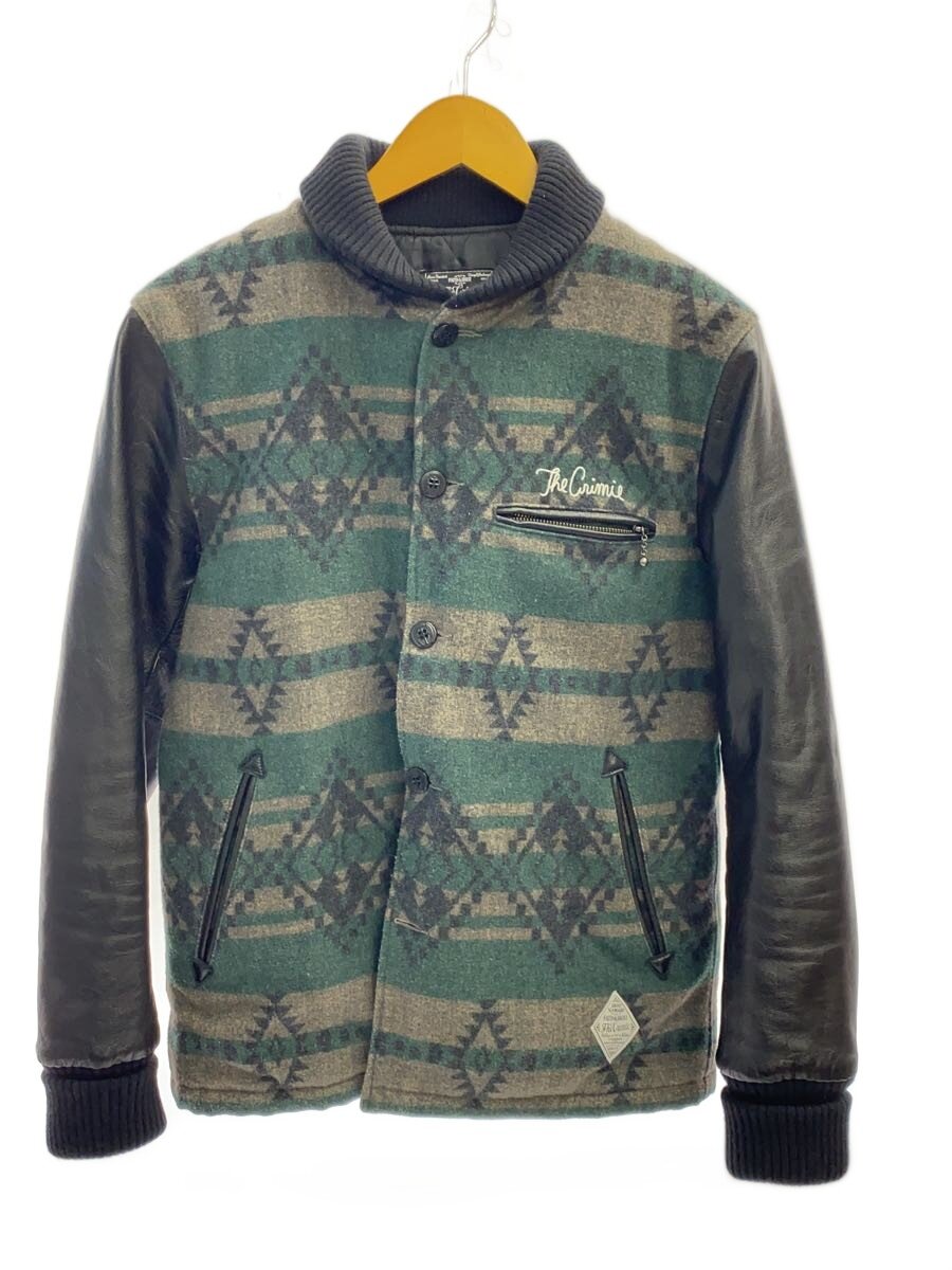 【中古】CRIMIE◆スタジャン/M/ウール&times;牛革/KHK【メンズウェア】｜2ｎｄ STREET 店