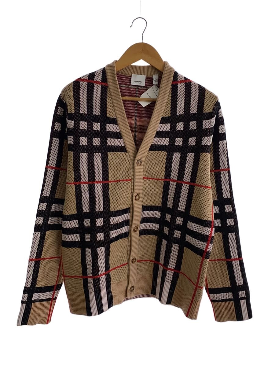【中古】BURBERRY◆23AW/Harriford cardigan/ジレー/S/ナイロン/BEG/ノバチェック/8070287//【メンズウェア】