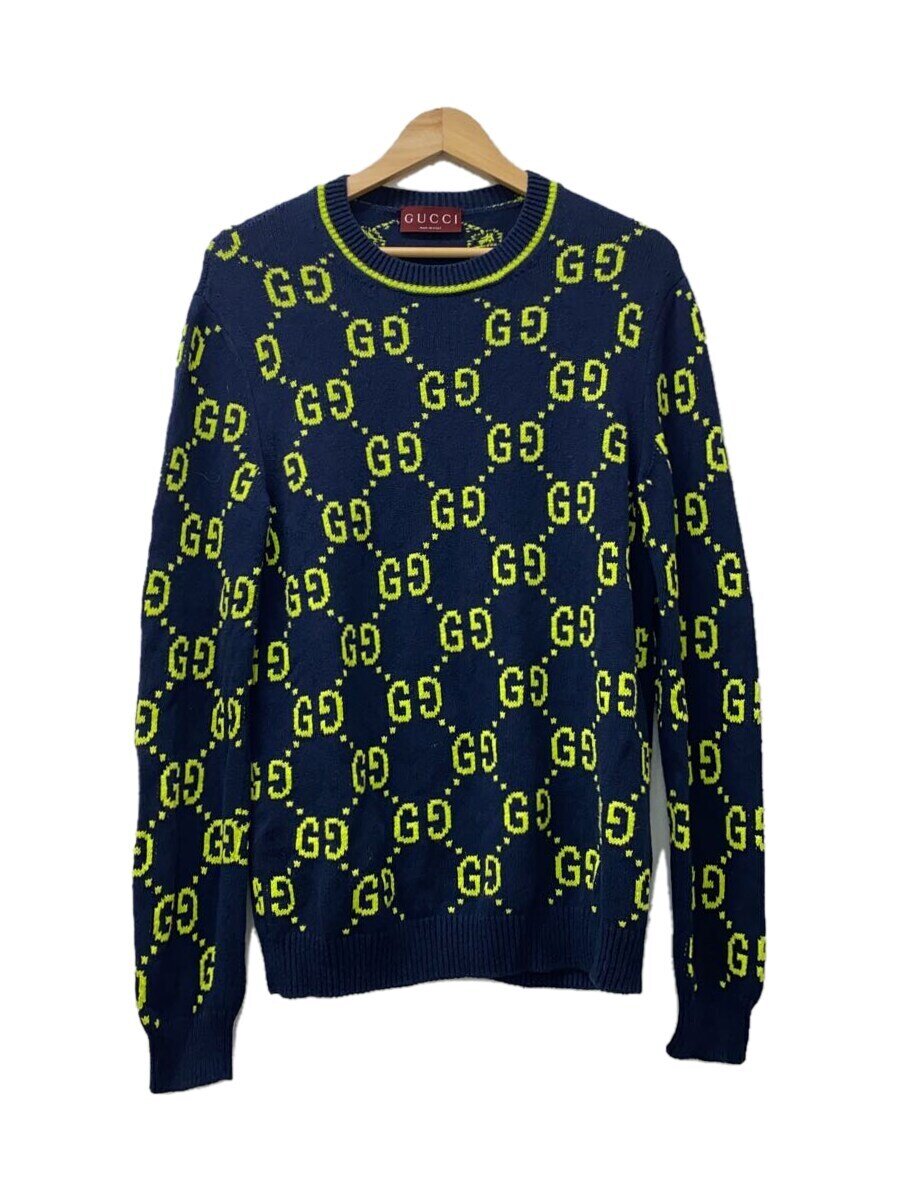 【中古】GUCCI◆ニット・セーター(厚手)/M/コットン/NVY/モノグラム/791043/GG柄//【レディースウェア】|2nd STREET 店