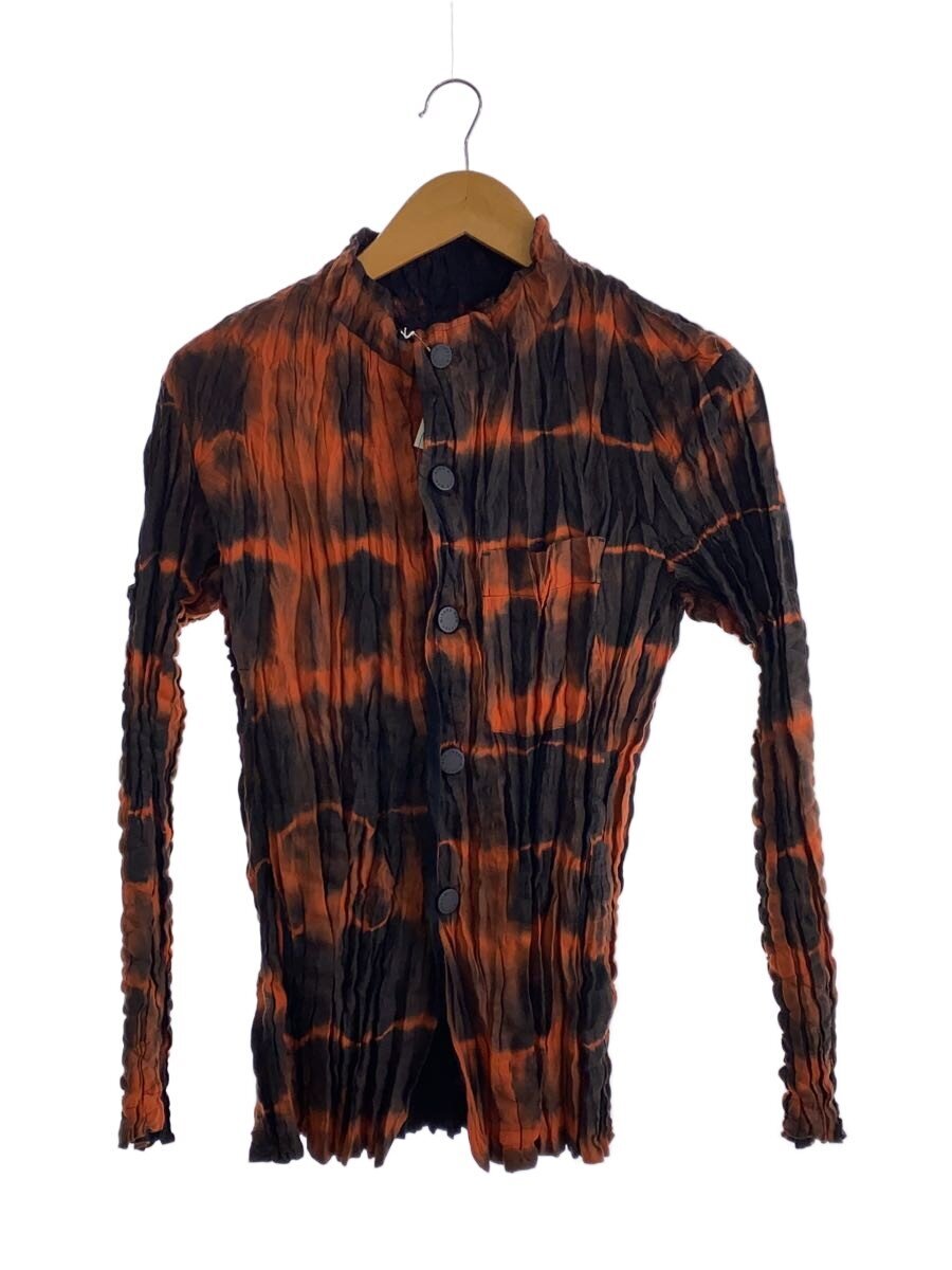 【中古】ISSEY MIYAKE MEN◆照明ランプ色合い/タイダイ/筋目/シワ産業/プルオーバー上衣/1/柄オレンジ色×黒いこと無地/? NULL ?【メンズウェア】