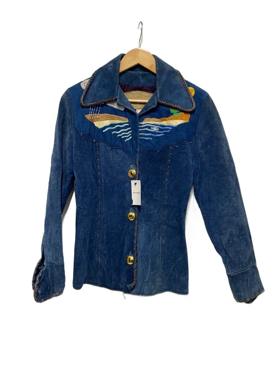 【中古】70s/ハンドメイド/デニム切替/レザージャケット・ブルゾン/スウェード/インディゴ/無地/? NULL ?【メンズウェア】｜2ｎｄ STREET 店