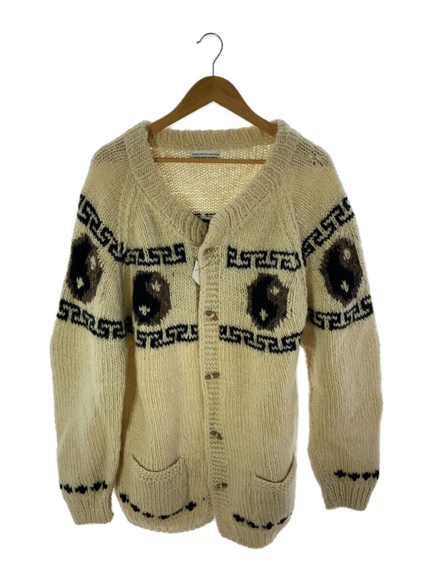 【中古】Vintage/エクアドル編み物ジレー/陰陽/SWEATER HOUSE/ネパール製/羊毛/IVO【メンズウェア】