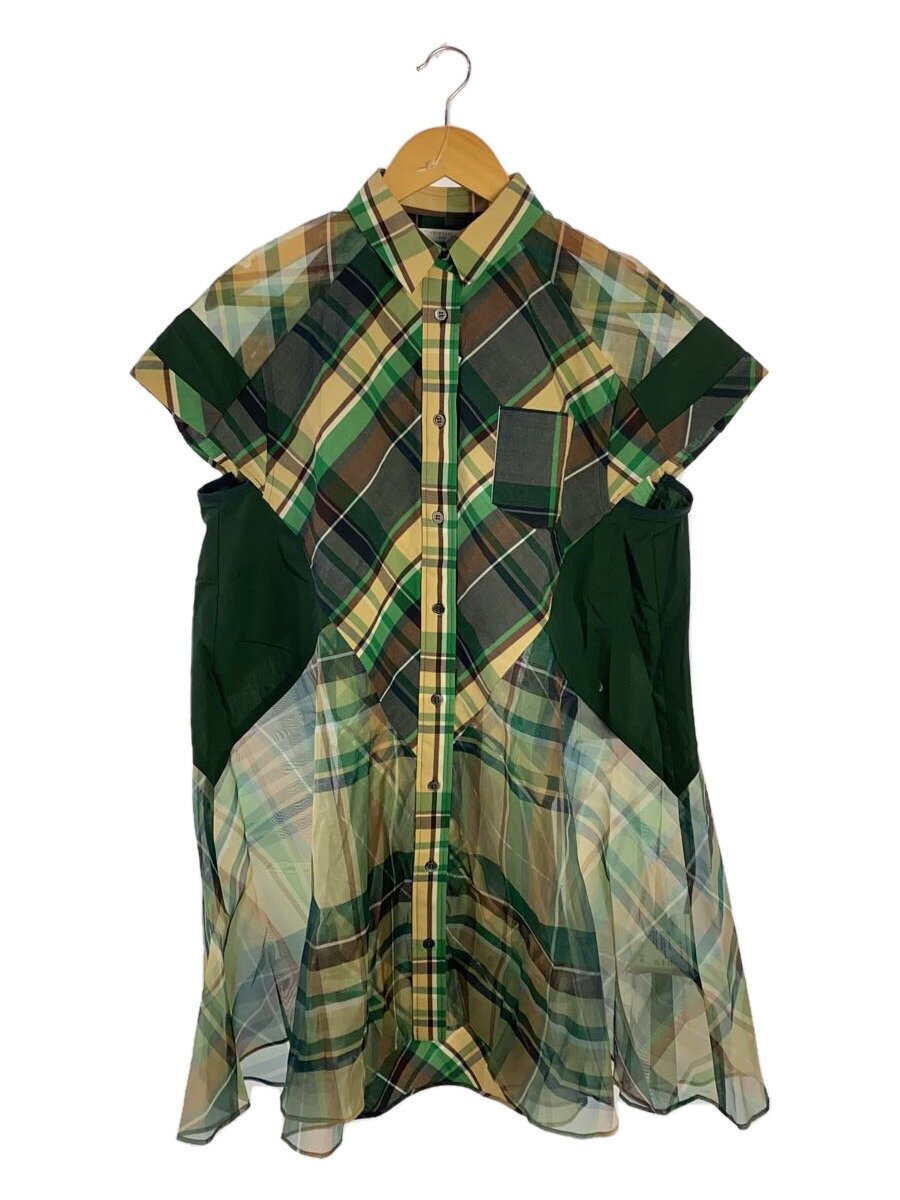 【中古】sacai◆19SS 再組み上げる シアー 出どころ切 ノースリーブ衣装/2/緑であること ベージュ/19-04454【レディースお召しもの】