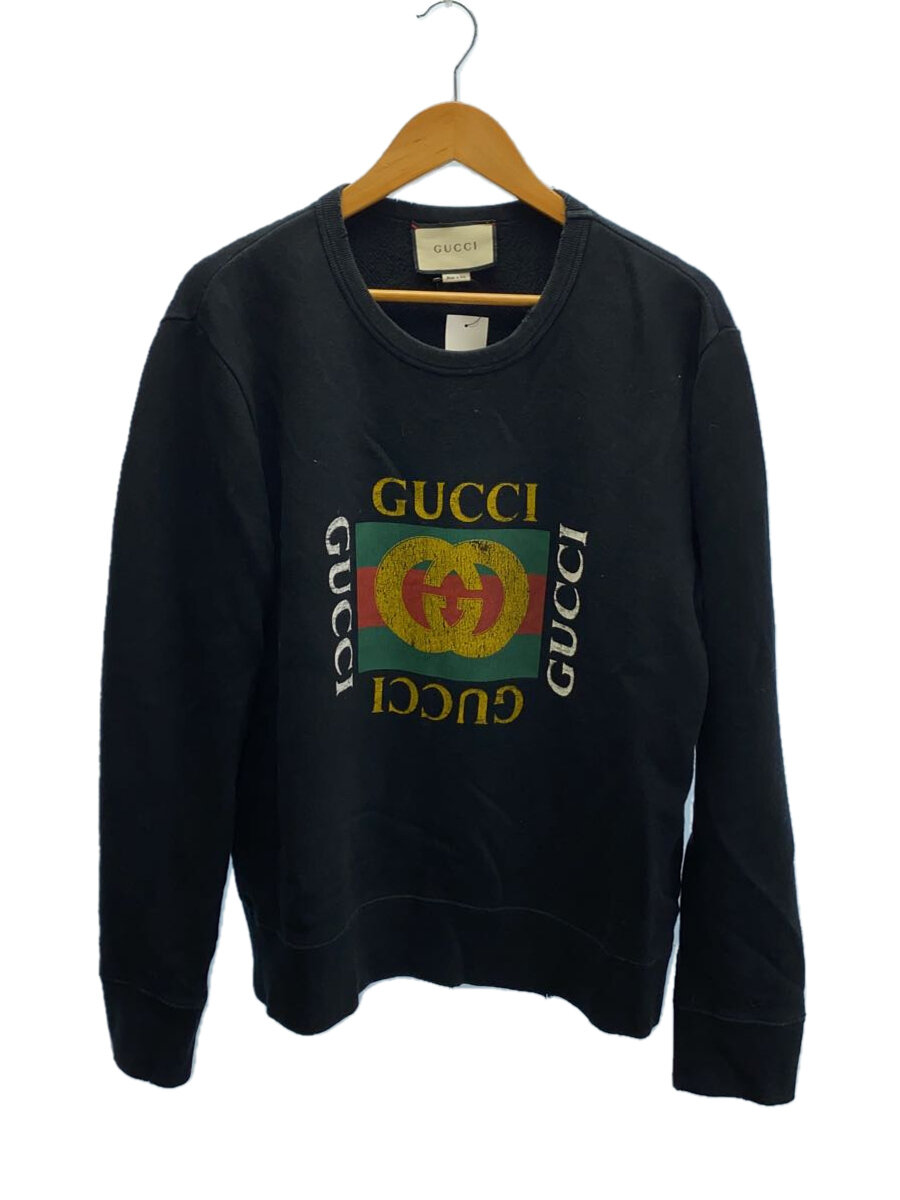 【中古】GUCCI◆汗水/M/綿織物/BLK/刷り上げる/454569-X5J57//【メンズウェア】