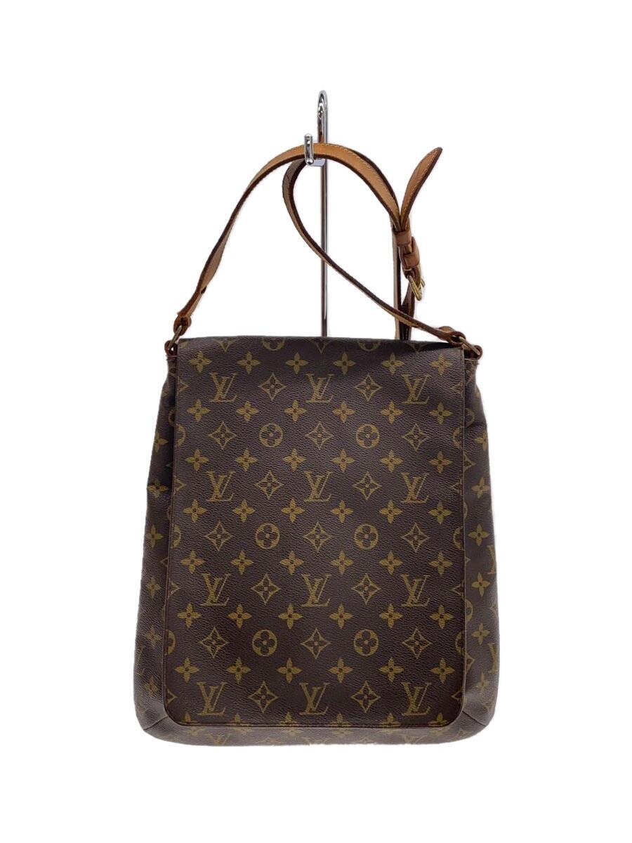 【中古】LOUIS VUITTON◆ミュゼット_モノグラム・帆布_BRW/PVC/BRW【御徒面子】