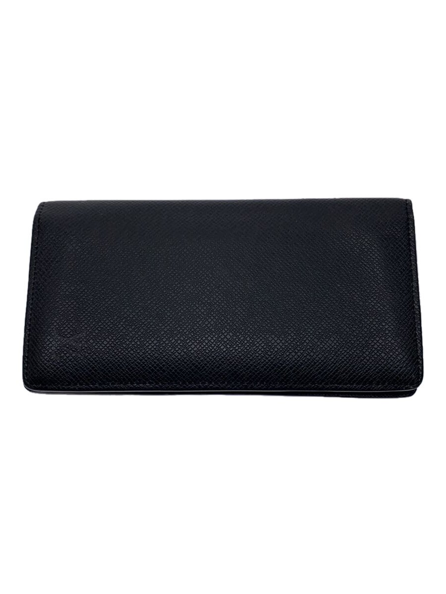 【中古】LOUIS VUITTON◆ポルト・フォイユ・ブラザ_タイガ_BLK/牛革/BLK/メンズ【服飾雑貨他】