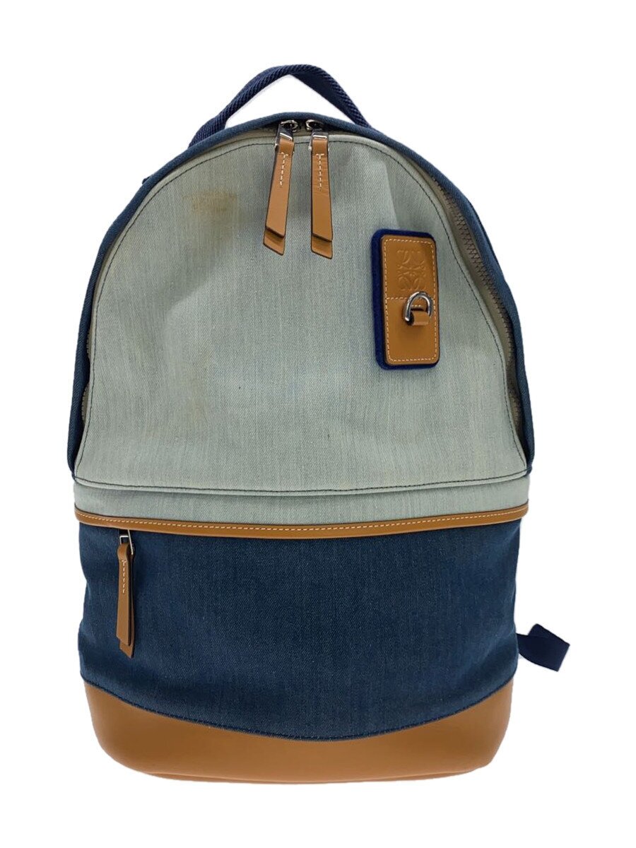 【中古】LOEWE◆背嚢[仕入]/帆布/BLU/無地【御徒面子】