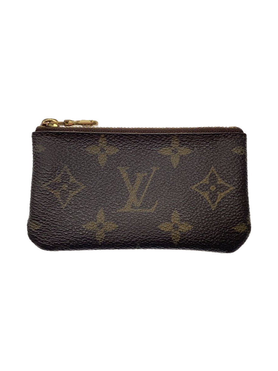 【中古】LOUIS VUITTON◆ポシェット・クレ_モノグラム・キャンバス_BRW/PVC/BRW/総柄/レディース//【服飾雑貨他】
