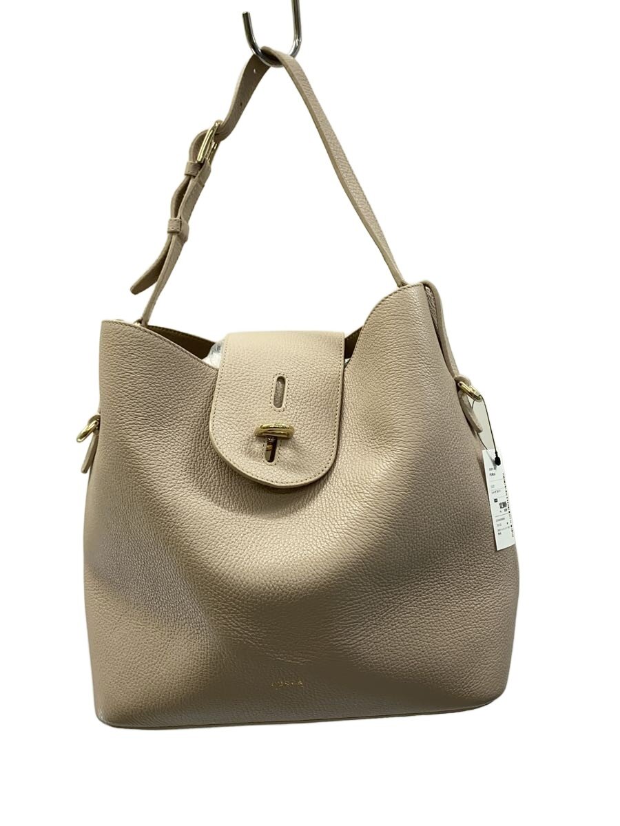【中古】FURLA◆2WAY/御徒面子/なめし革/BEG/無地【御徒面子】