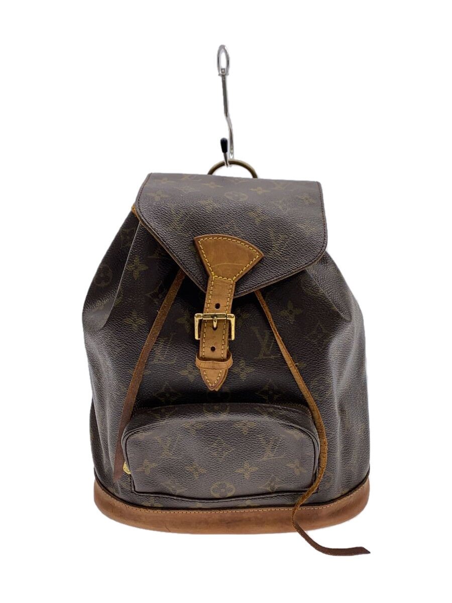 【中古】LOUIS VUITTON◆1)ミニ・モン掏摸_モノグラム・帆布/PVC/BRW【御徒面子】