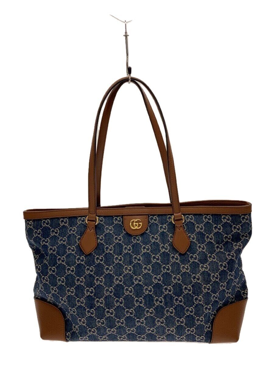 【中古】GUCCI◆トートバッグ/インディゴ/総柄/631685/グッチ【御徒面子】
