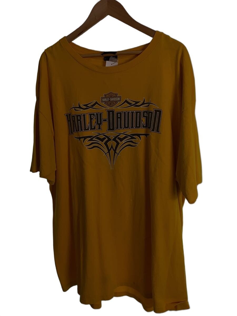 【中古】HARLEY DAVIDSON◆プルオーバー/綿織物/YLW/両面刷り上げる/星条旗/【メンズウェア】