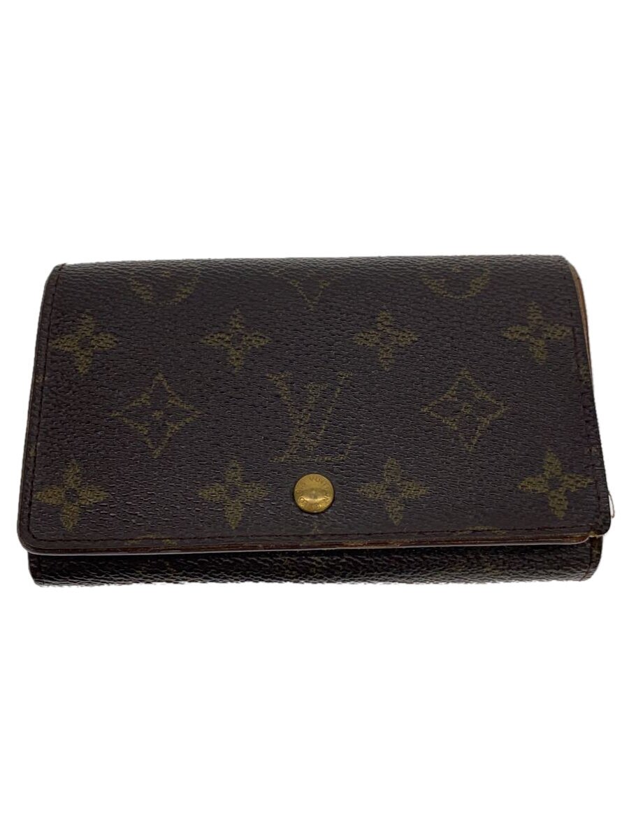 【中古】LOUIS VUITTON◆1)ポルト・モネ・ビエ・トレゾール_モノグラム・キャンバス_BRW/PVC/BRW/レディース【服飾雑貨他】