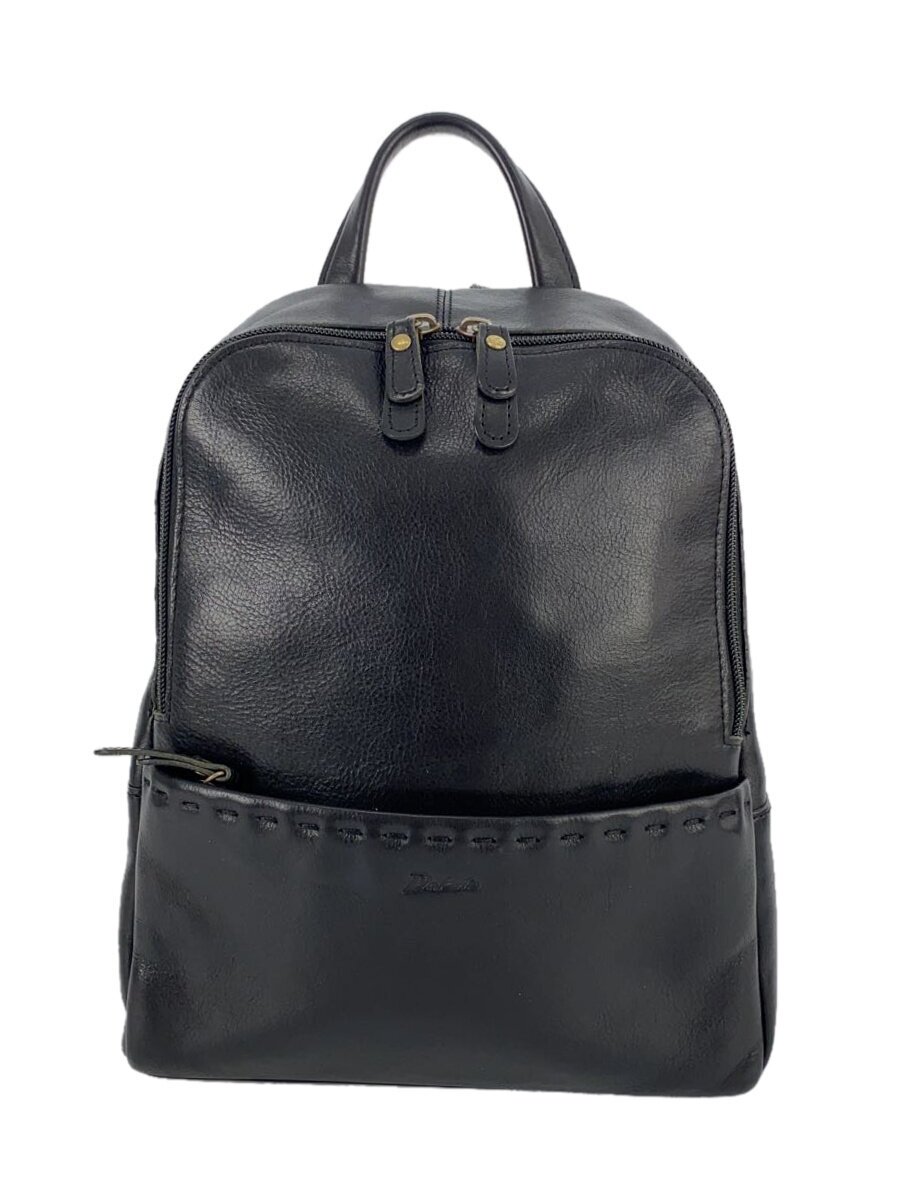 【中古】DAKOTA◆リュック/ワンポイントロゴ/ステッチ/レディースバッグ/レザー/BLK【バッグ】｜2ｎｄ STREET 店