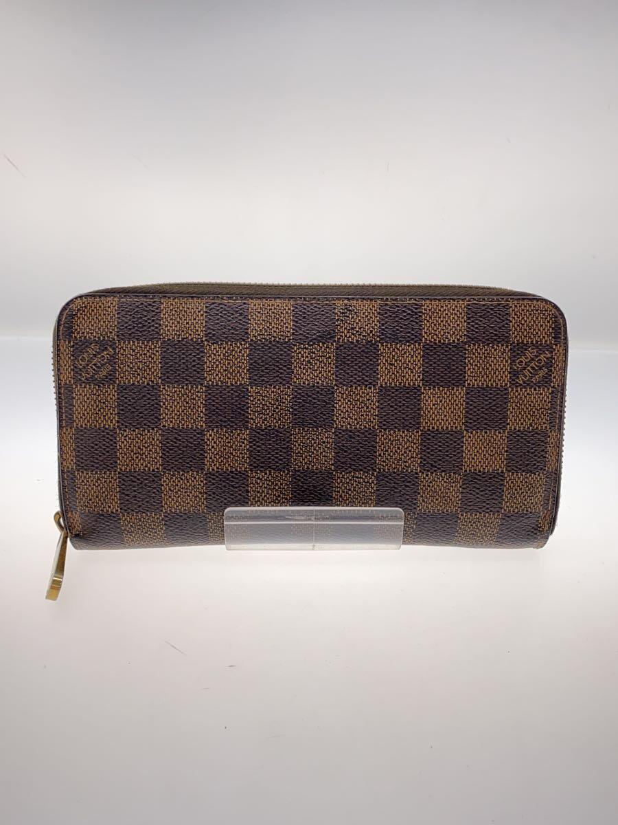 【中古】LOUIS VUITTON◆1)ジッピー・ウォレット_ダミエ・エベヌ_BRW/PVC/BRW/メンズ【服飾雑貨他】