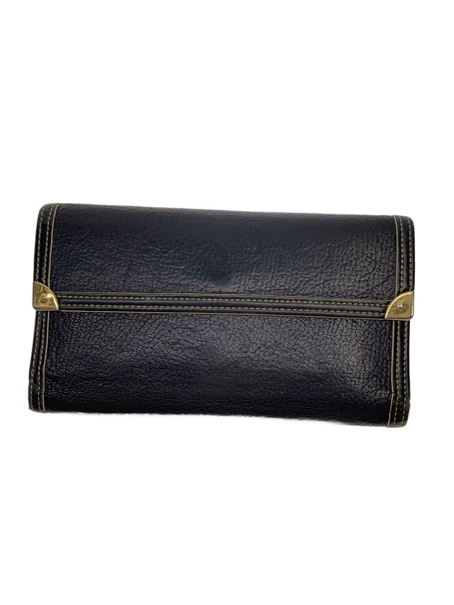 【中古】LOUIS VUITTON◆ポルト・トレゾール・インターナショナル_スハリ/なめし革/BLK/メンズ【服飾雑貨他】