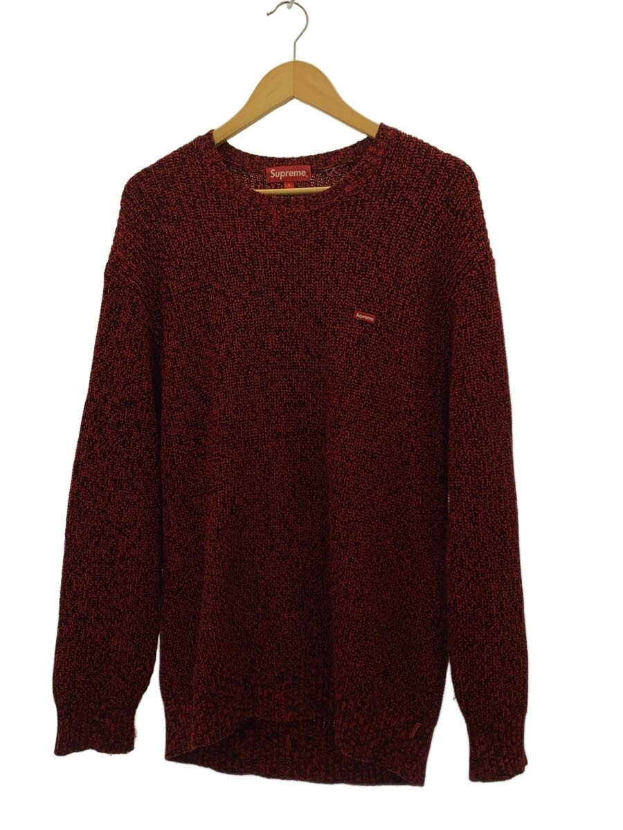 【中古】Supreme◆21AW/編み物・スウェーター(薄っぺら)/L/綿織物/RED/Melange Rib Knit Sweater【メンズウェア】