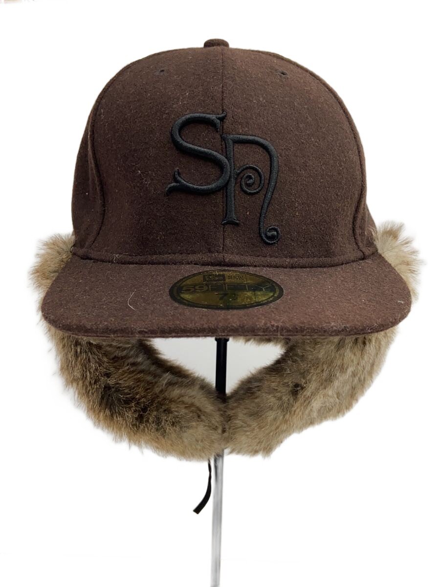【中古】NEW ERA◆×NEPENTHES/飛行旗がしら/旗がしら/7 1/2/羊毛/BRW/無地/メンズ【服飾雑貨他】