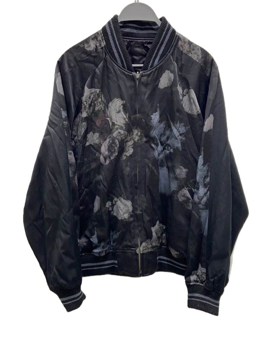【中古】LAD MUSICIAN◆J/25SS/PAINT ROSE + CAT SOUVENIR JACKET/上衣/42/人絹/BLK/【メンズウェア】