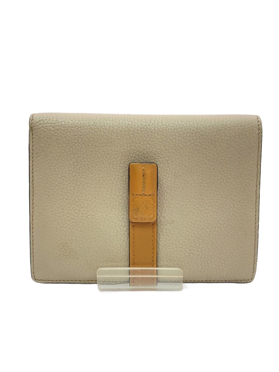 【中古】LOEWE◆2つ折り紙入れ/なめし革/BEG/レディース/C660S87X01【服飾雑貨他】