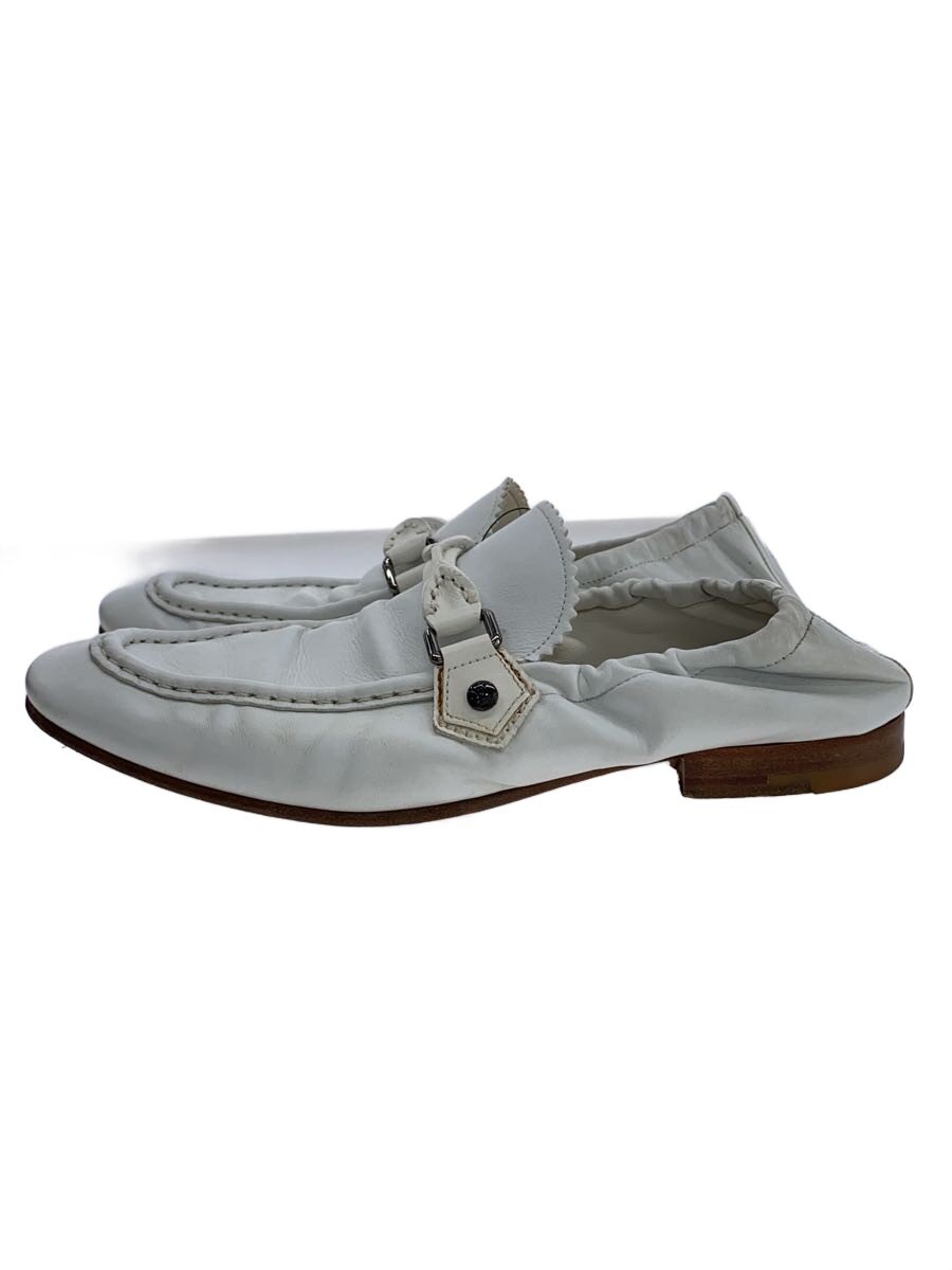 【中古】LOUIS VUITTON◆甲板シューズ/US7/WHT/なめし革/タッセルローファー/汚れた状態有【シューズ】