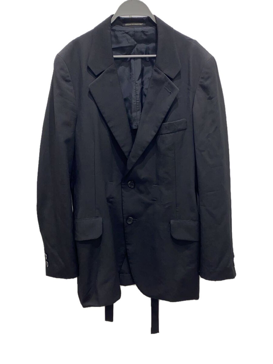 【中古】yohji yamamoto POUR HOMME◆D/ウールギャバ/ベルテッドテーラードジャケット/1/羊毛/BLK/HG-J76-100//【メンズウェア】