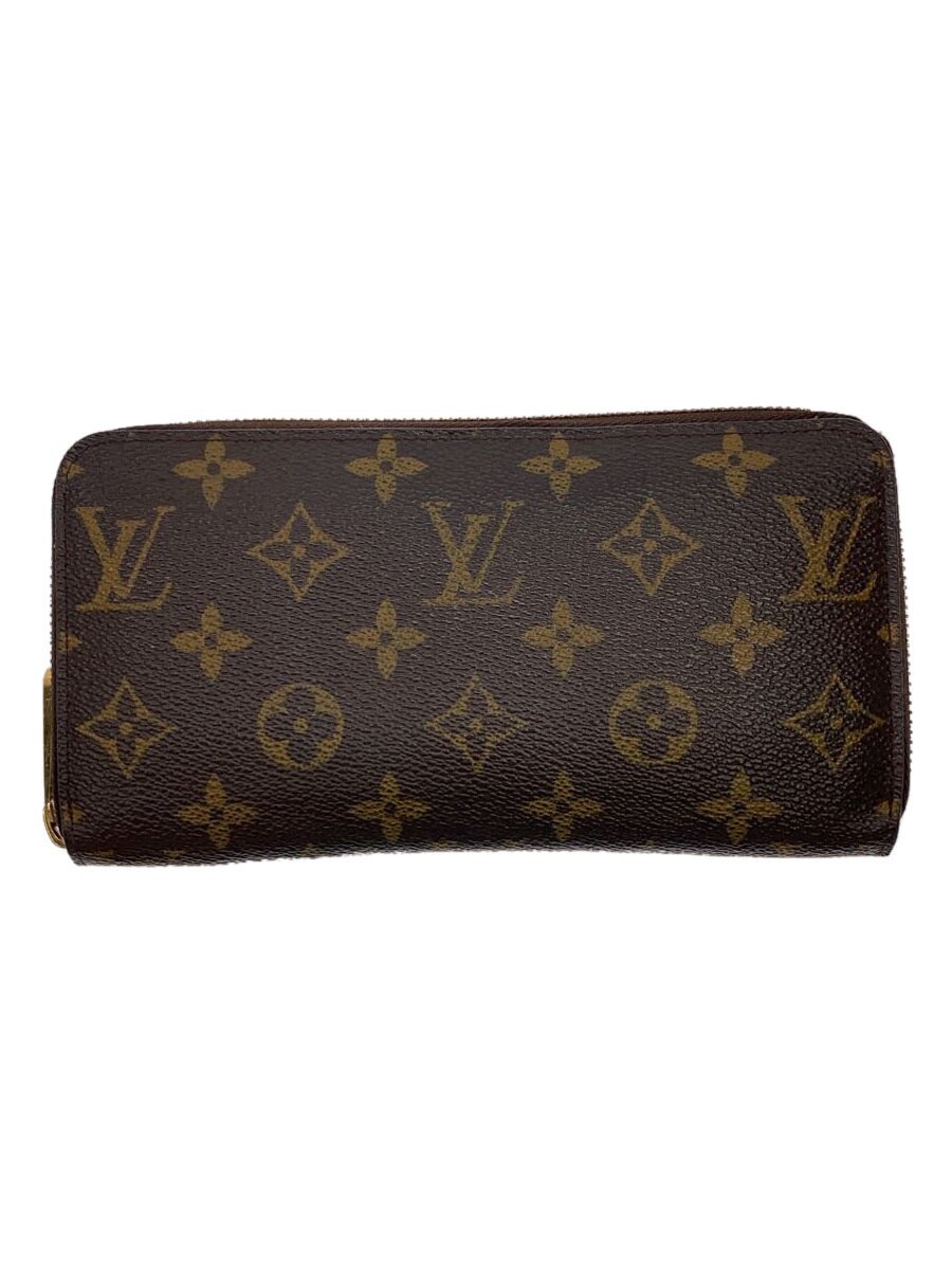 【中古】LOUIS VUITTON◆1)ジッピー・ウォレット_モノグラム・帆布/PVC/BRW/レディース【服飾雑貨他】