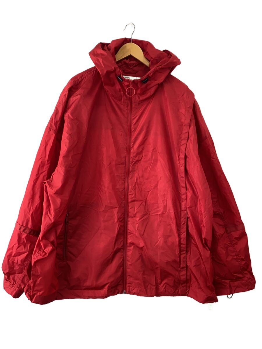 【中古】OFF-WHITE◆ナイロン上衣/L/--/RED/18AW/Logoprint oversized windbreaker【メンズウェア】