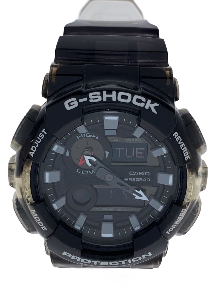 【中古】CASIO◆石英ウオッチ・G-SHOCK/デジアナ/天然ゴム/BLK/CLR【服飾雑貨他】