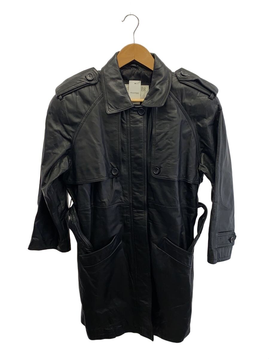 【中古】HARAJUKU MOTHER◆厚地の外套/FREE/なめし革/BLK【レディース御召しもの】