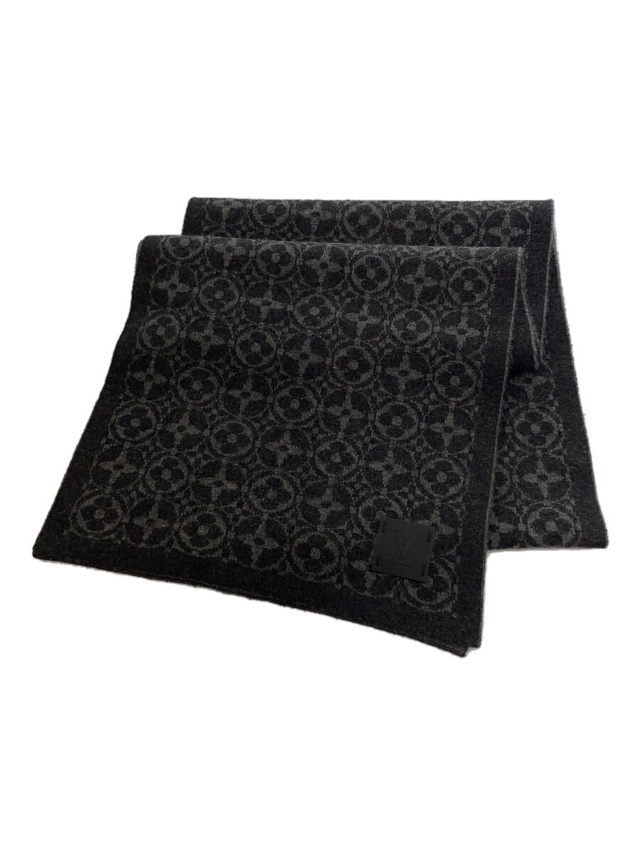 【中古】LOUIS VUITTON◆えり巻き/カシミヤ/薄墨色/総柄/メンズ/M71953【服飾雑貨他】