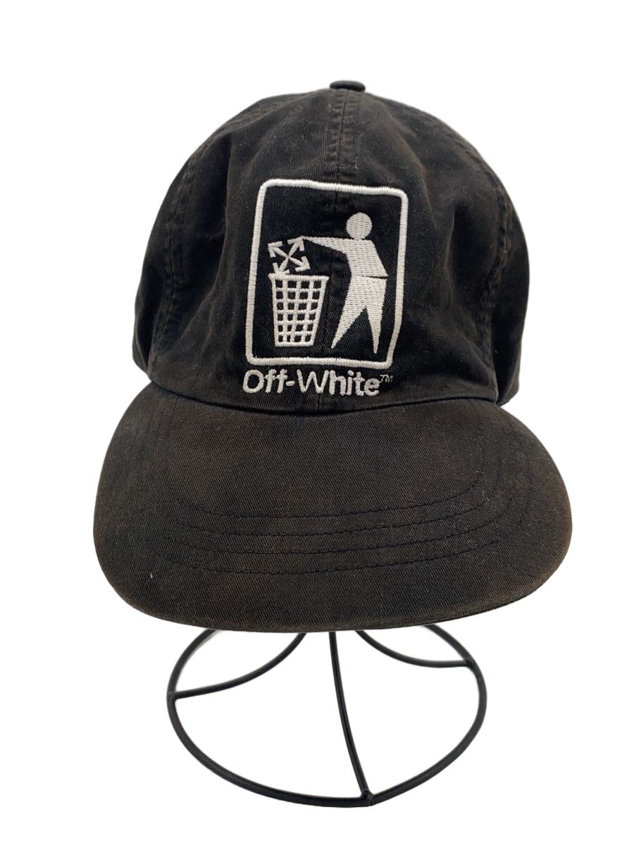 【中古】OFF-WHITE◆RUBBISH TRASH CAP/FREE/綿織物/BLK/無地/メンズ【服飾雑貨他】