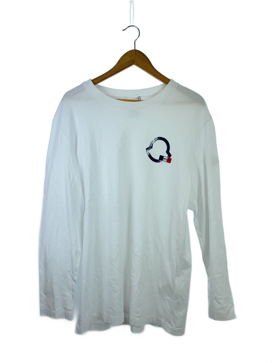 【中古】MONCLER◆長袖プルオーバー/L/綿織物/WHT/刷り上げる/C-SCOM-22-63932【メンズウェア】