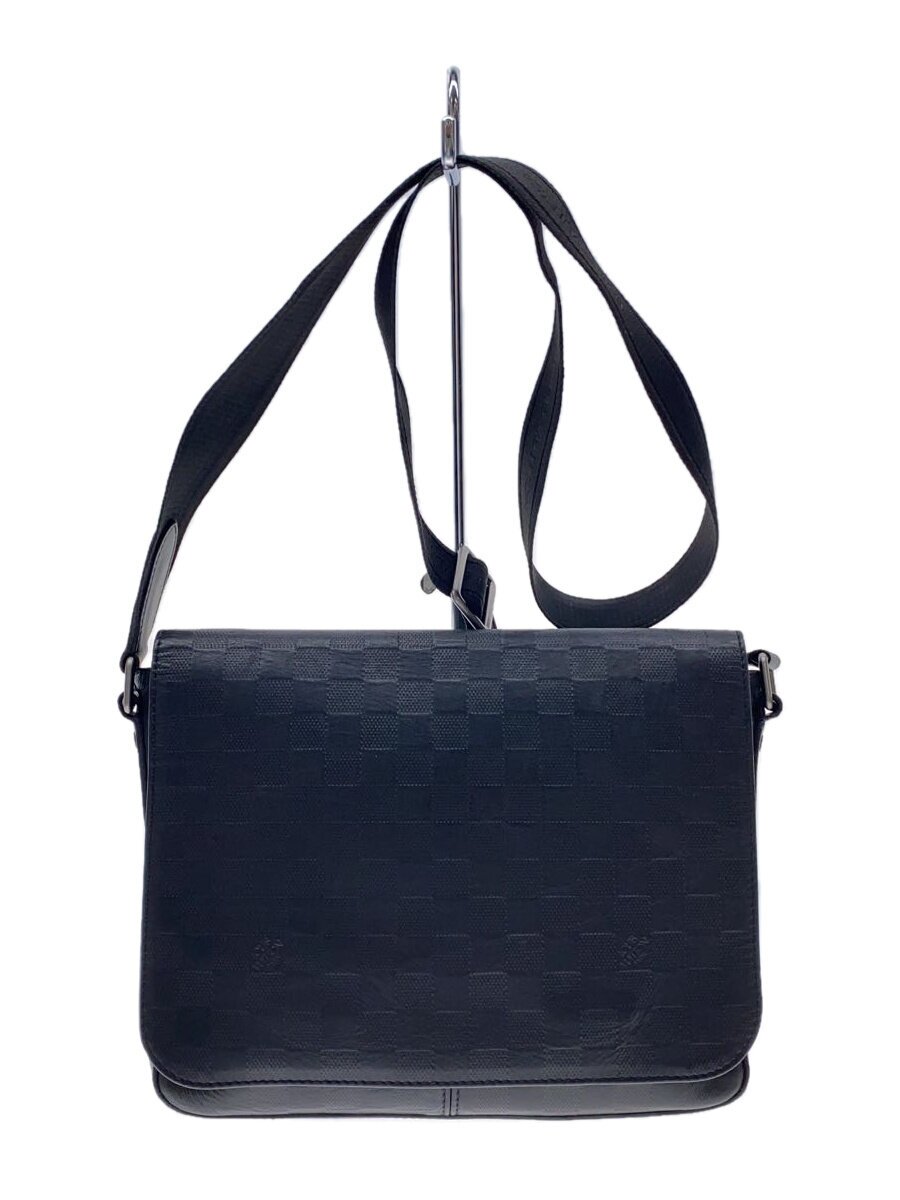 【中古】LOUIS VUITTON◆ディストリクトMM_ダミエ・アンフィニ_BLK/なめし革/BLK//【御徒面子】