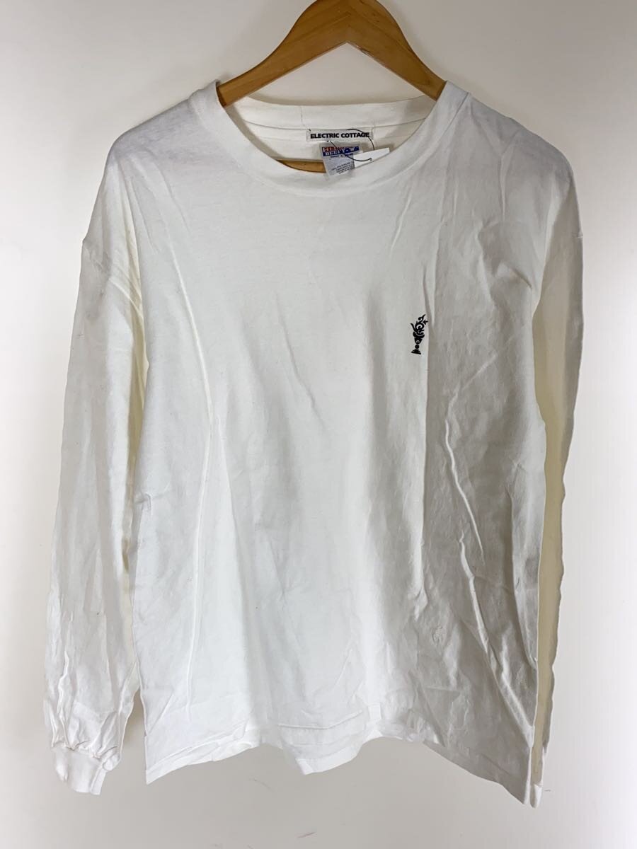 【中古】ELECTRIC COTTAGE◆長袖プルオーバー/L/綿織物/WHT/刷り上げる/fragmentdesign/90s/USA製/裏原【メンズウェア】