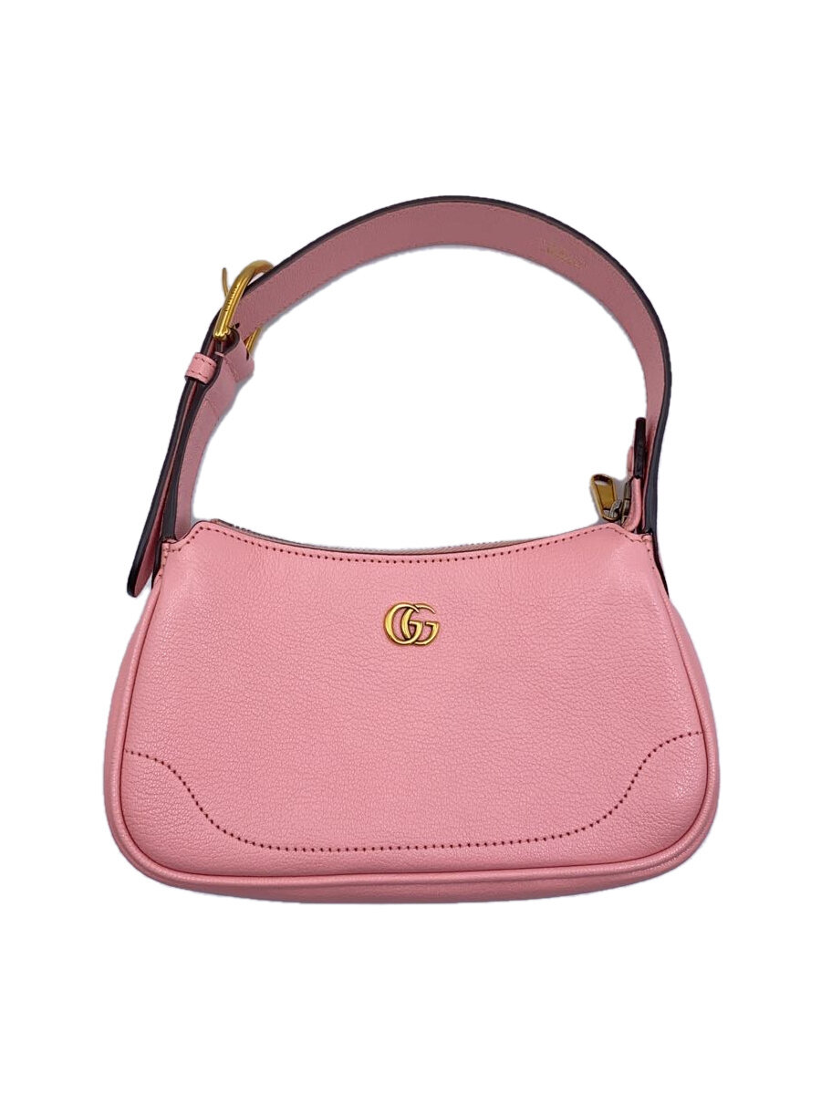 【中古】GUCCI◆ショルダーバッグ/なめし革/PNK【御徒面子】