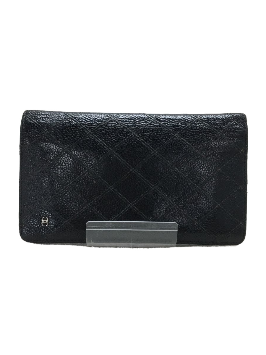 Japan Used Bag] Chanel Long Wallet/Leather/Blk/Ladies Clothing Accessories  Etc