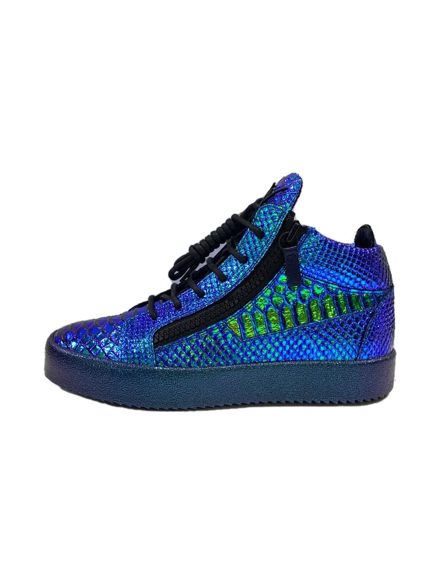 【中古】GIUSEPPE ZANOTTI DESIGN◆ハイカットスニーカー/40/BLU/なめし革【シューズ】