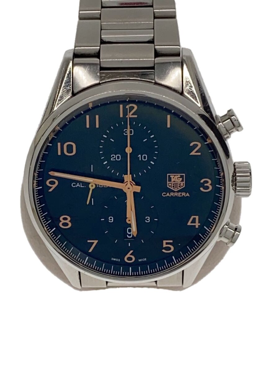 【中古】TAGHeuer◆カレラ/クロノグラフ/自動小銃巻ウォッチ/アナログ/ステンレス鋼/BLK/SLV/20241109日差-21//【服飾雑貨他】