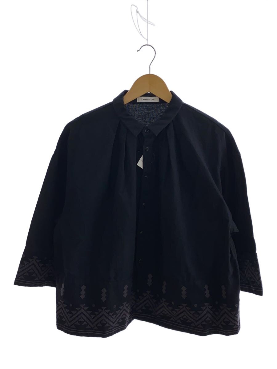【中古】ESTROISLOSE◆７分袖プルオーバー/FREE/綿織物/BLK/EB21305【レディースお召しもの】