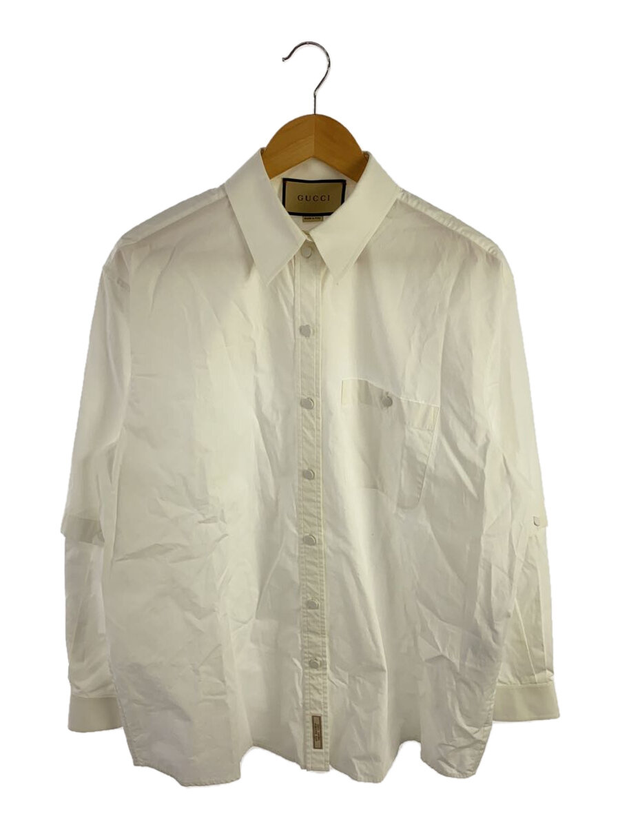 【中古】GUCCI◆Detachable-sleeve cotton shirt/長袖シャツ/40/コットン/WHT/751244//【メンズウェア】｜2ｎｄ STREET 店