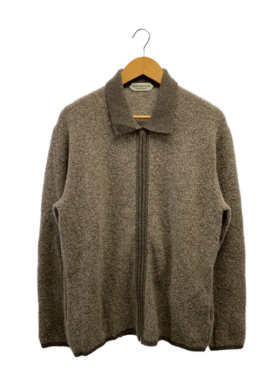【中古】Sovereign◆22AW/ジップアップカーディガン/L/おしゃべり羊毛/モカ赤銅色/Exellaファスナー【メンズウェア】