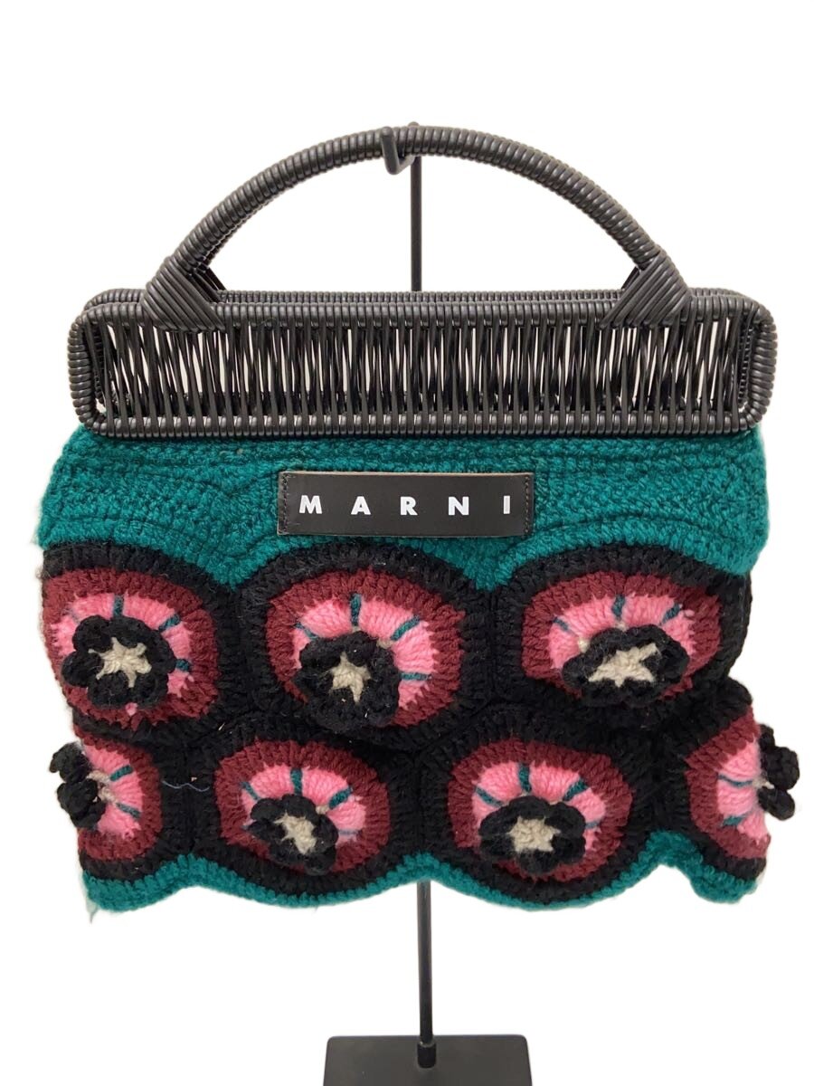 【中古】MARNI◆フラワーカフェ/クロシェバッグ/ハンドバッグ/--/BLK【バッグ】｜2ｎｄ STREET 店