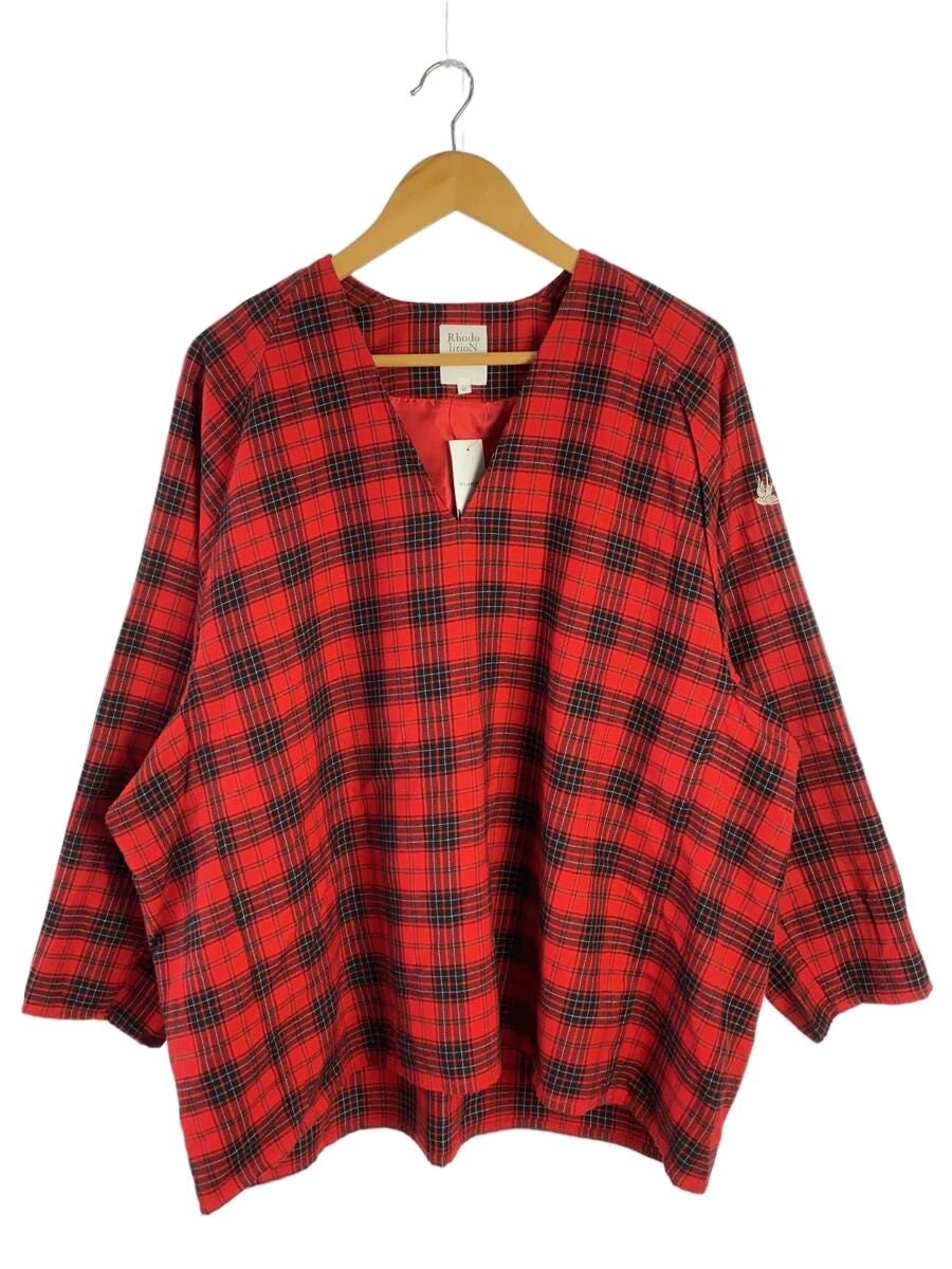 【中古】RhodolirioN◆長袖トップ/--/ポリエステル/RED/LN826【レディース御召しもの】